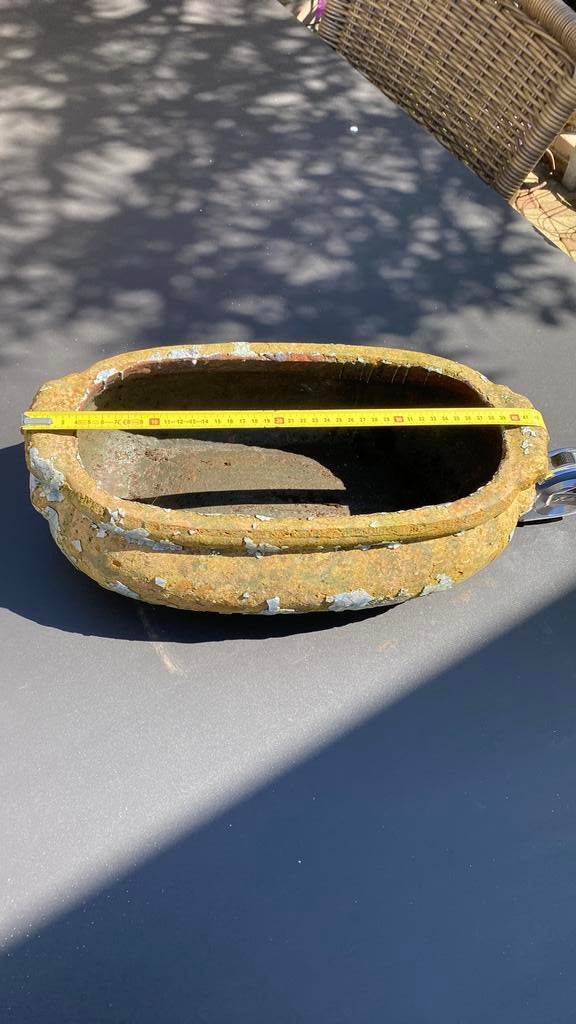 Oude Franse bloempot, Tuin en Terras, Bloempotten, Ophalen, Gebruikt, Balkon, Overige vormen