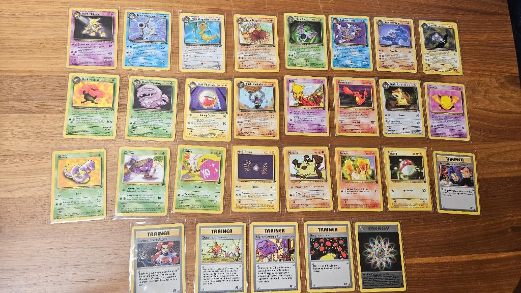 Pokemon dark non holo, oa dark blastoise en dragonite, Verzenden, Zo goed als nieuw, Meerdere kaarten