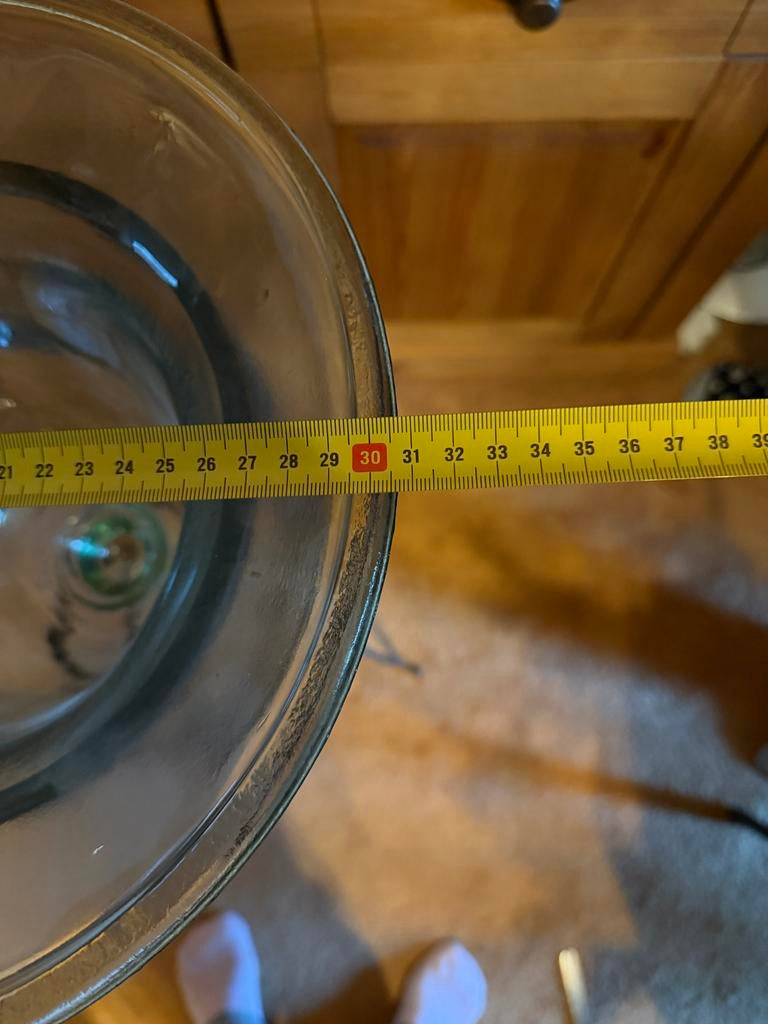 Zware ijzeren standaard met glazen pot, Ophalen, Gebruikt, Zwart, Metaal