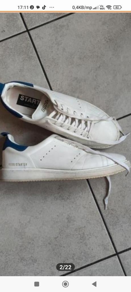 GOLDEN GOOSE DELUXE BRAND STARTER WIT leer sneakers maat 43, Ophalen of Verzenden, Zo goed als nieuw, Wit
