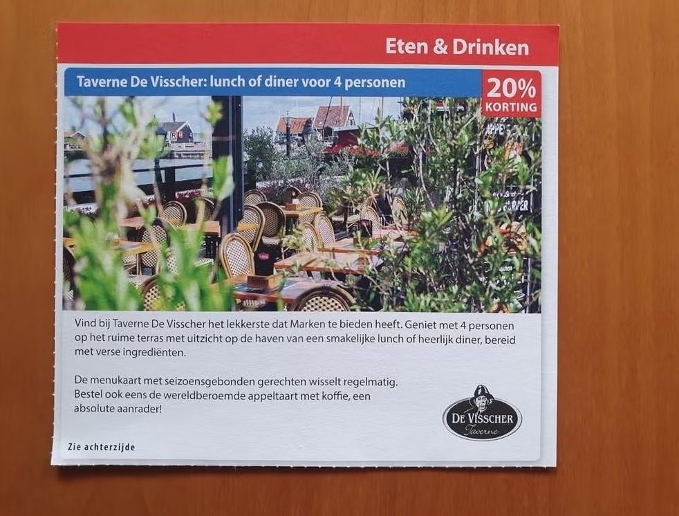 Taverne De Visscher lunch of diner 20% korting, Drie personen of meer, Kortingsbon