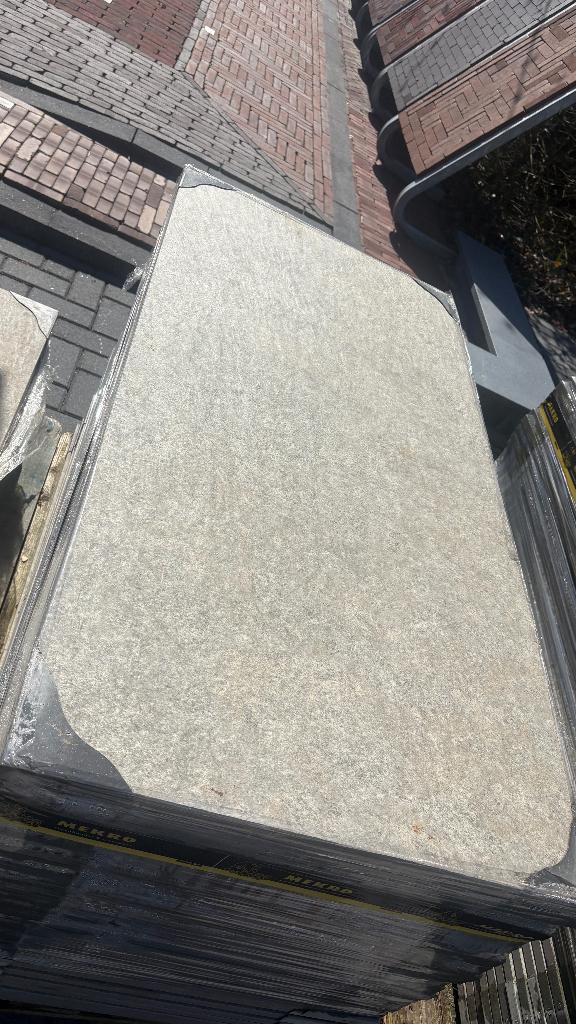 keramische tuintegel 120x60x2 grijs 54m2, Keramiek, Nieuw, Ophalen of Verzenden, 10 m² of meer