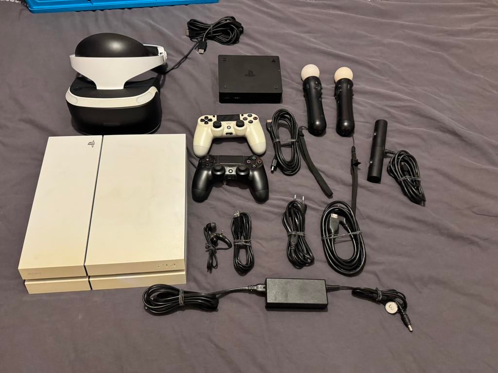 Playstation 4 + VR set compleet + 2 controllers, Ophalen of Verzenden, Zo goed als nieuw, Met 2 controllers, Original