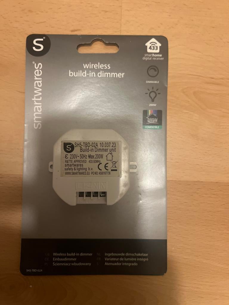 Smartwares Draadloze Inbouwdimmer SH5-TBD-02A - Max. 200W, Ophalen of Verzenden, Nieuw