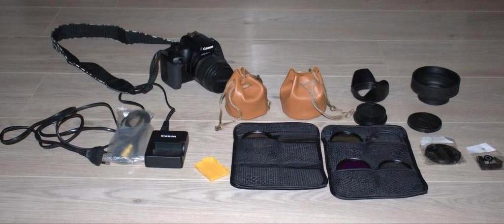 Zeer complete Canon Spiegelreflex camera, Audio, Tv en Foto, Fotocamera's Digitaal, Ophalen, Canon, Geen optische zoom