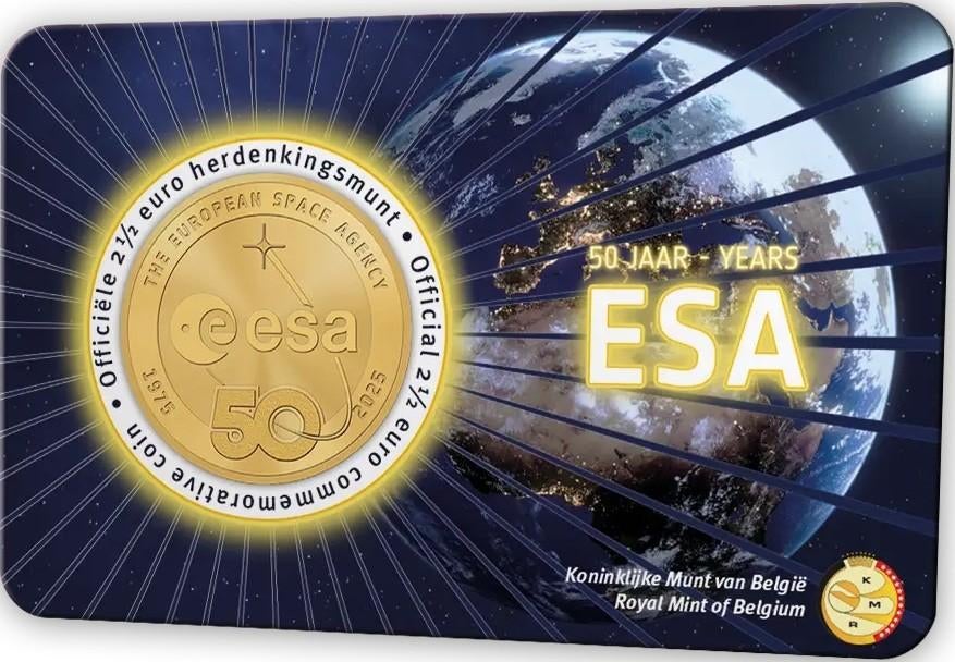 Coincard België 2025 € 2,50 munt "ESA" in BU., Ophalen of Verzenden, België, 2 euro