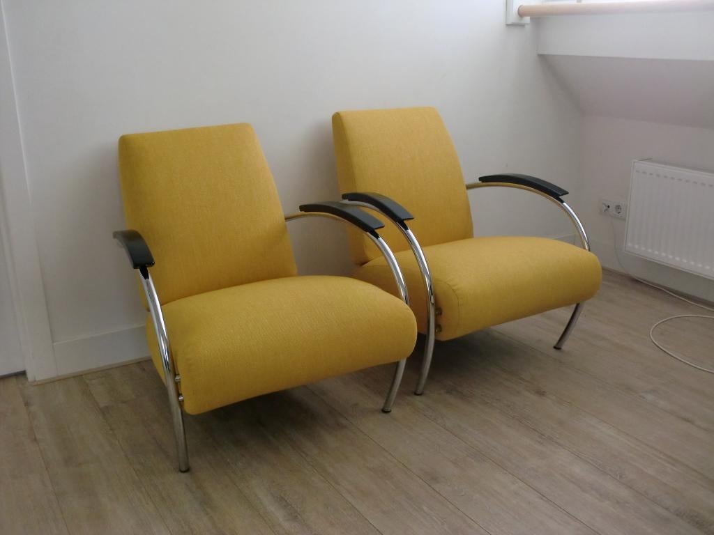 gelderland fauteuil 5470 design jan des bouvrie als nieuw 2x, Ophalen, 75 tot 100 cm, Zo goed als nieuw, Stof