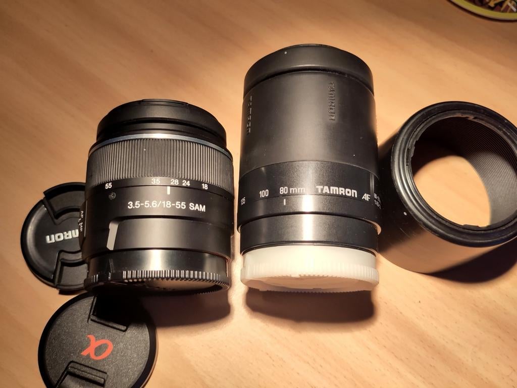 2 lenzen met Sony A vatting standaard en tele, Ophalen of Verzenden, Telelens