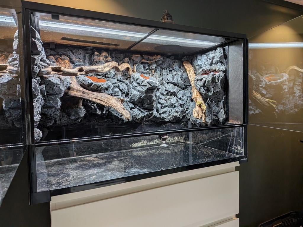 Habistat terrarium 90x45x60 met veel extra's, Ophalen, Zo goed als nieuw, Terrarium of Paludarium