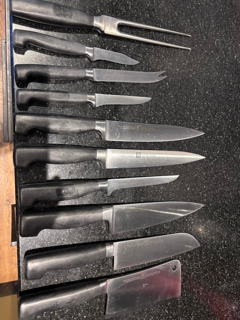 Messen set Zwilling J.A. Henckels, Ophalen of Verzenden, Gebruikt, Rvs of Chroom, Bestekset