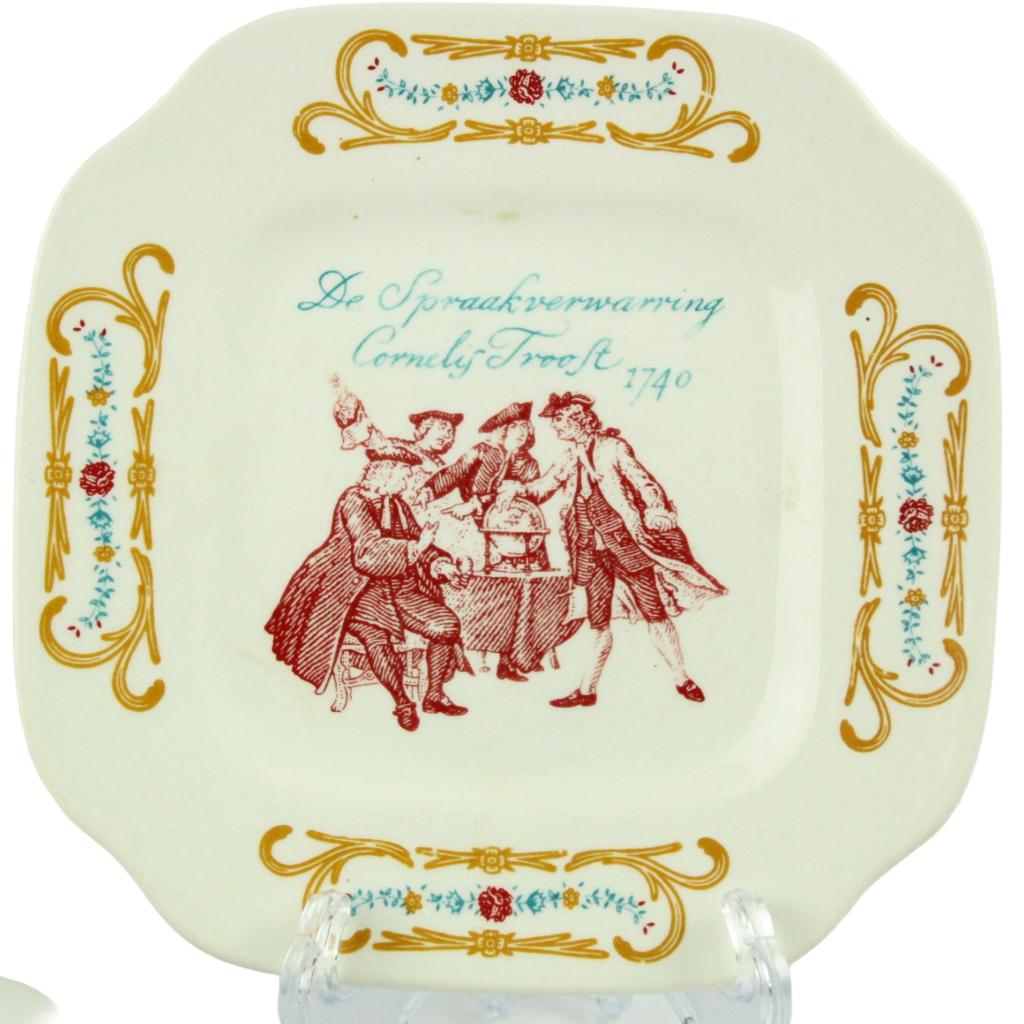 Set Boch Frères Keramis borden – 4 stuks – ca. 1900–1930, Antiek en Kunst, Ophalen of Verzenden