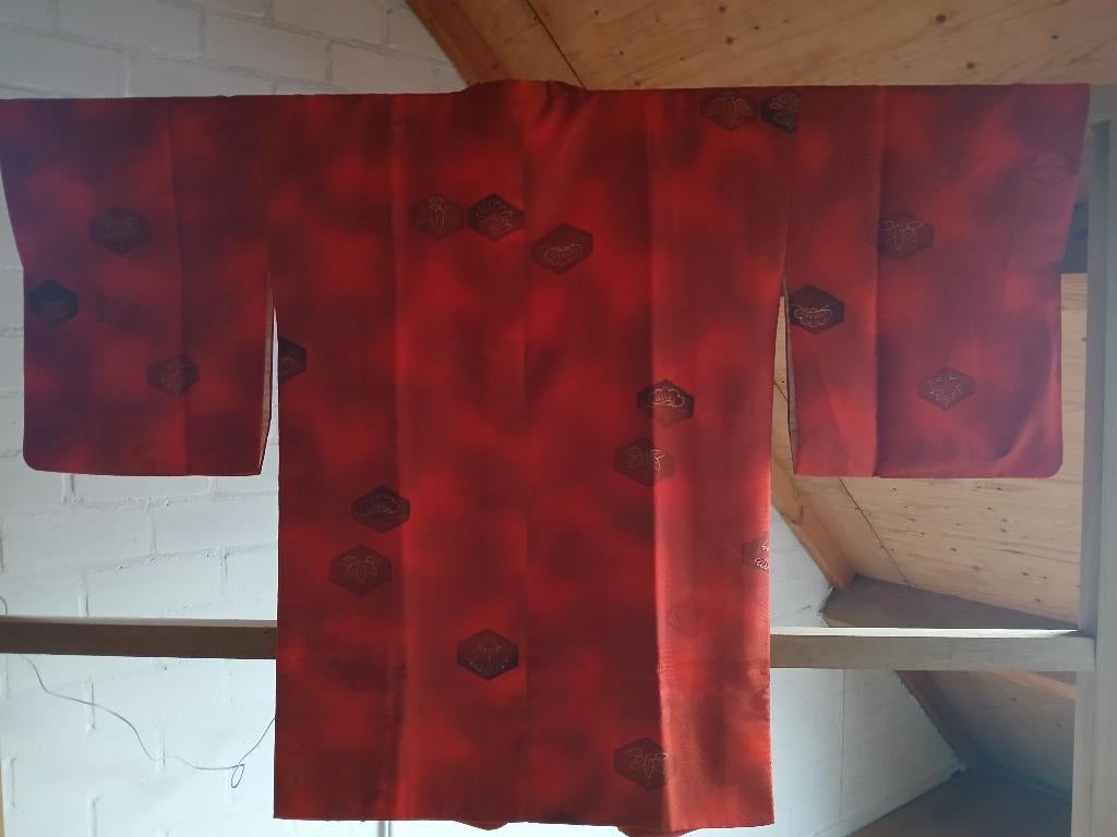 Traditionele Japanse Kimono haori jasje red matsu, Ophalen of Verzenden