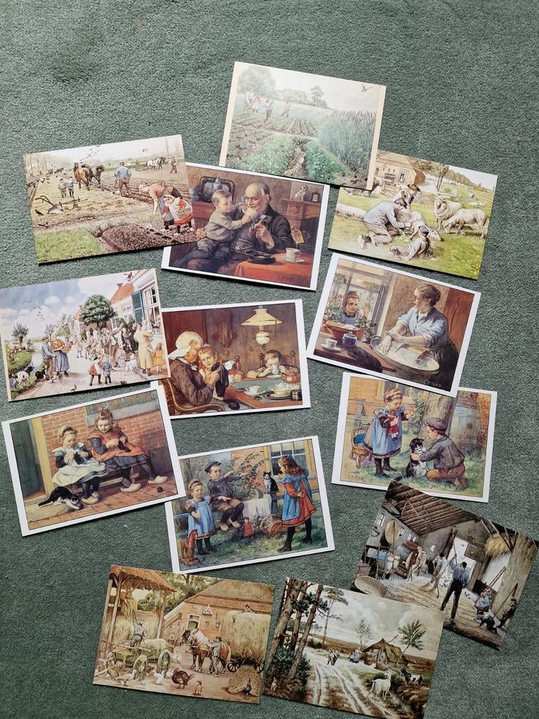 Vintage Prentbriefkaarten 'Ot en Sien' - C. Jetses, Ophalen of Verzenden, 1920 tot 1940, Ongelopen, Zuid-Holland