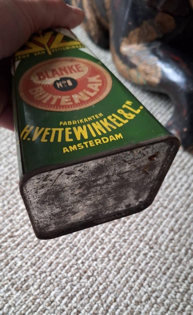 Vintage blik van de verfproducent H. Vettewinkel & Zonen., Ophalen of Verzenden, Gebruikt, Overige, Overige merken