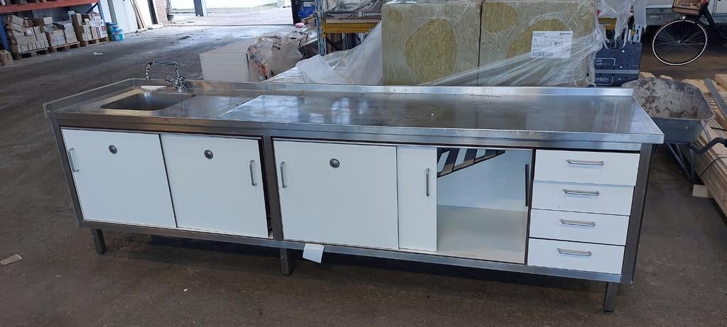 RVS aanrechtblad met trespa onderstel, Ophalen of Verzenden