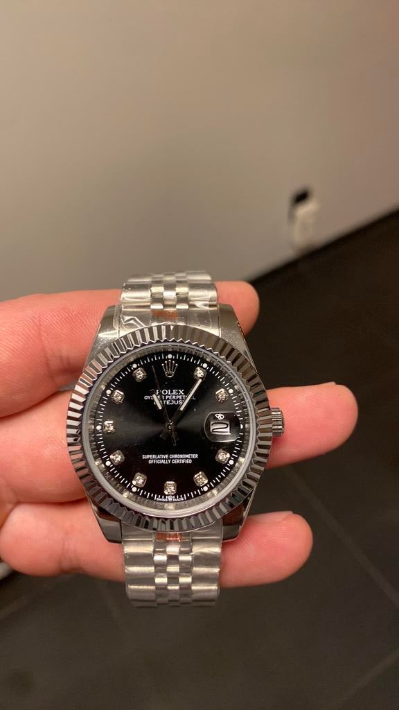 Datejust 41 mm black and diamond dial, Sieraden, Tassen en Uiterlijk, Zwart, IOS, Ophalen of Verzenden, Zo goed als nieuw