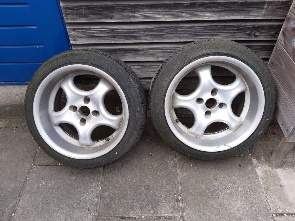 16inch brock b2 cup velgen met band (4x100), Ophalen, Gebruikt, 16 inch, Banden en Velgen