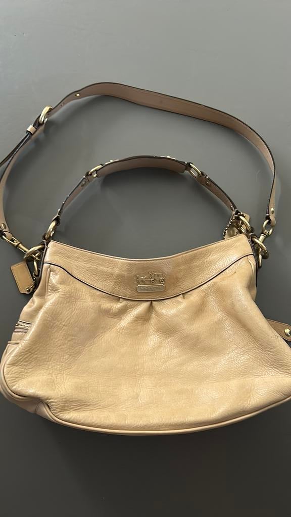 Leren tas beige, Ophalen of Verzenden, Zo goed als nieuw, Beige, Handtas