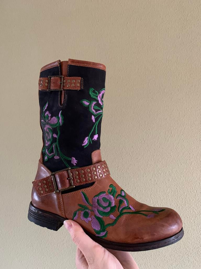 Mustang bikerboots met rits 37 flowerboots western boots, Kleding | Dames, Schoenen, Hoge laarzen, -, Ophalen of Verzenden, Zo goed als nieuw