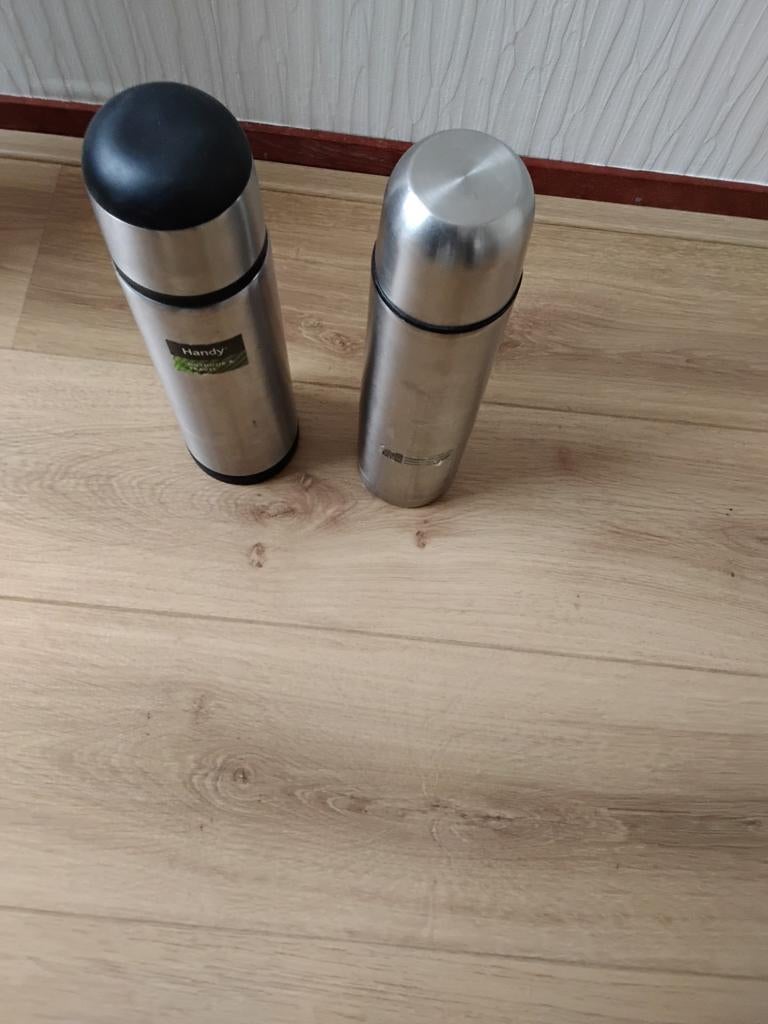 2 RVS Termoflessen met binnen flessen., Ophalen