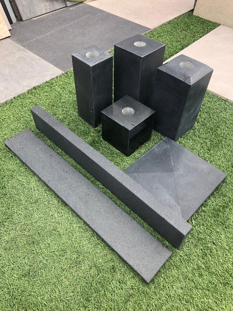 paalmutsen muurafdekkers kleurvast donker graniet vine black, Ophalen, Nieuw, Bakstenen