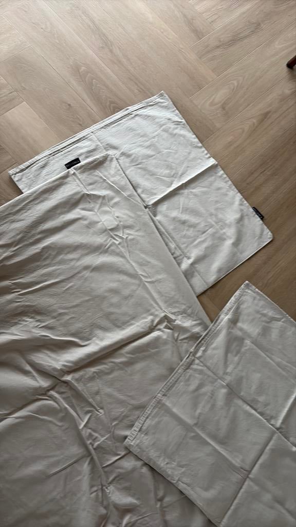 Beige dekbedovertrek Presence 240/220, Ophalen of Verzenden, Zo goed als nieuw, Tweepersoons, Dekbedovertrek