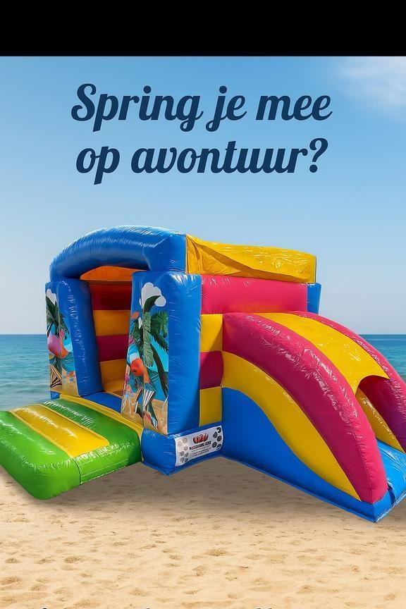 Springkusse Tropical & Slide Tilburg, Kaatsheuvel, Vught,, Hobby en Vrije tijd, Feestartikelen | Verhuur, Ophalen, Zo goed als nieuw