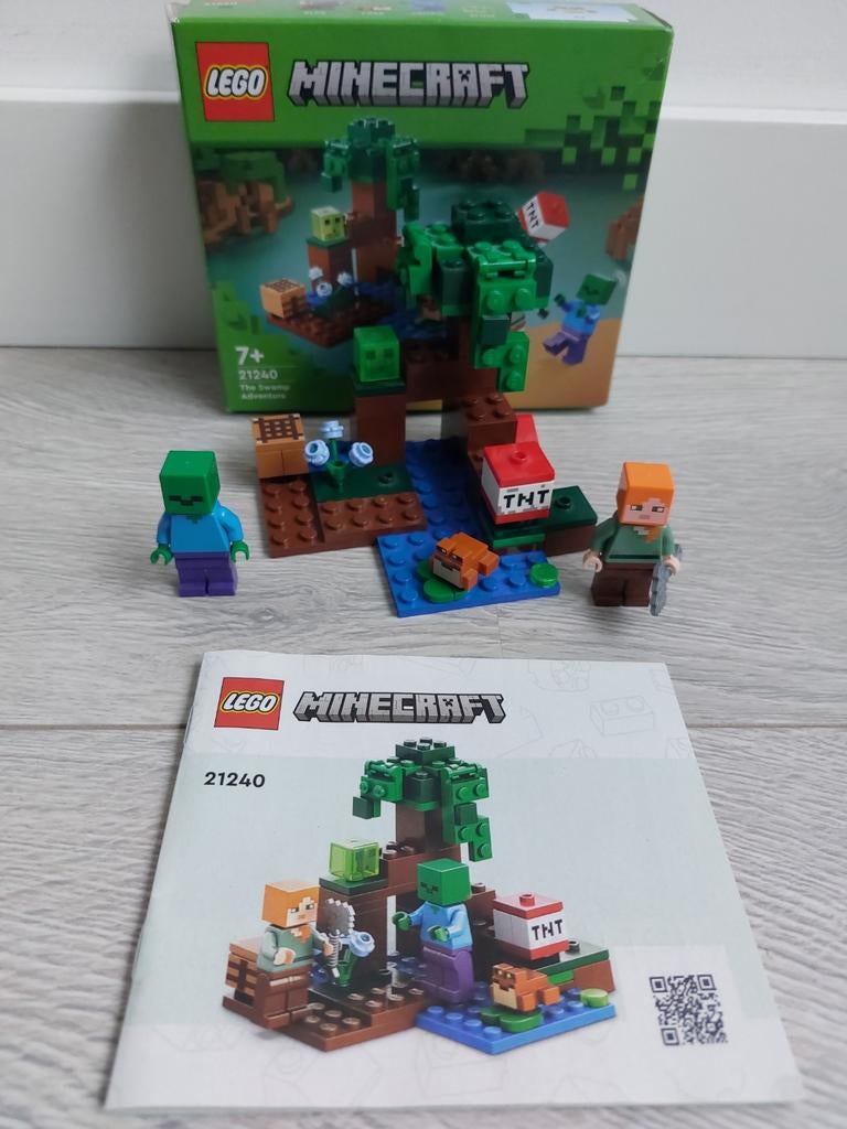 Lego Minecraft 21240 The Swamp Adventure! Compleet!!, Ophalen of Verzenden, Zo goed als nieuw, Complete set, Lego