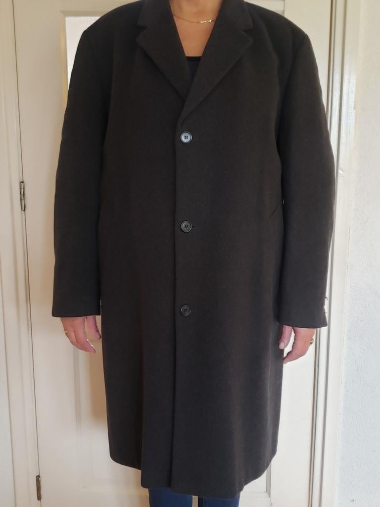 Kasjmier! Nette Lange Winterjas, Antraciet, Zuiver wol, Kleding | Heren, Jassen | Winter, Ophalen of Verzenden, Zo goed als nieuw