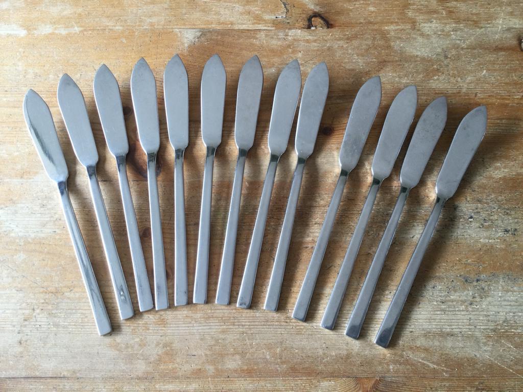 Hepp Exclusiv Vismessen - 13 stuks, Gebruikt, Ophalen of Verzenden, Rvs of Chroom, Vaatwasserbestendig