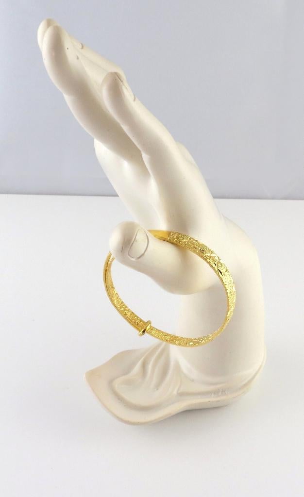 Luxe goud kleurige gegraveerde verstelbare bangle armband, Sieraden, Tassen en Uiterlijk, Armbanden, Nieuw, Overige materialen