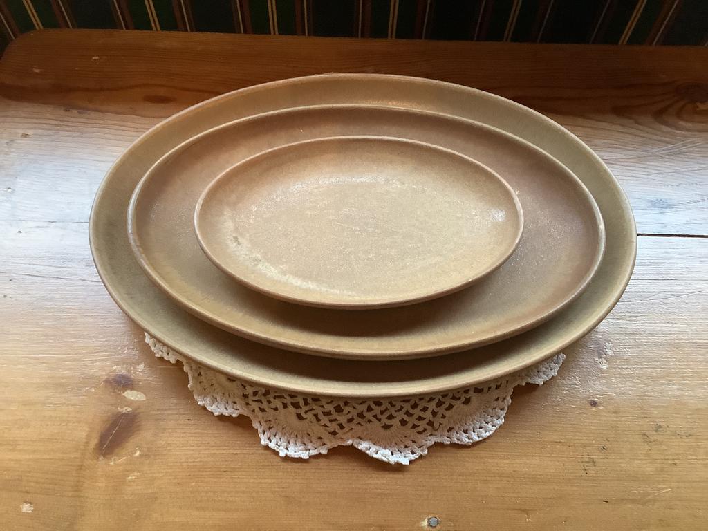 Vintage servies Vieux Gres set van 3  serveerschalen, Antiek en Kunst, Ophalen of Verzenden