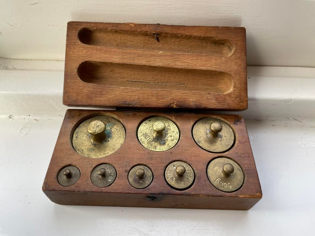 Antieke messing gewichtjes, Ophalen of Verzenden