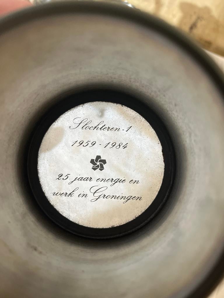 Vintage Slochteren-1 Groningen Tinnen Bierpul, Ophalen of Verzenden