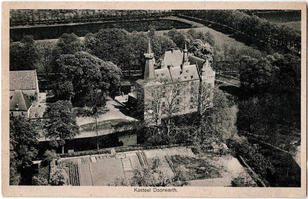 Oosterbeek gld, luchtfoto kasteel doorwerth, gelopen kaart,, Verzenden, 1920 tot 1940, Gelopen, Gelderland