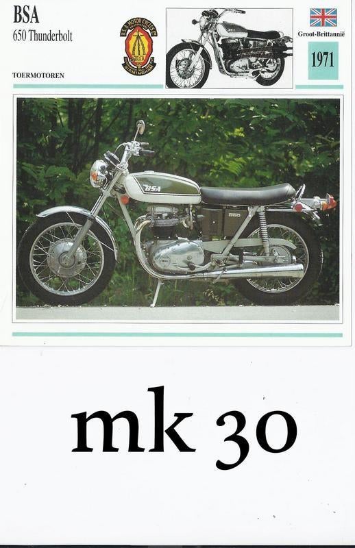 Mk30 motorkaart bsa 650 thunderbolt, Ophalen of Verzenden, Zo goed als nieuw, Motoren