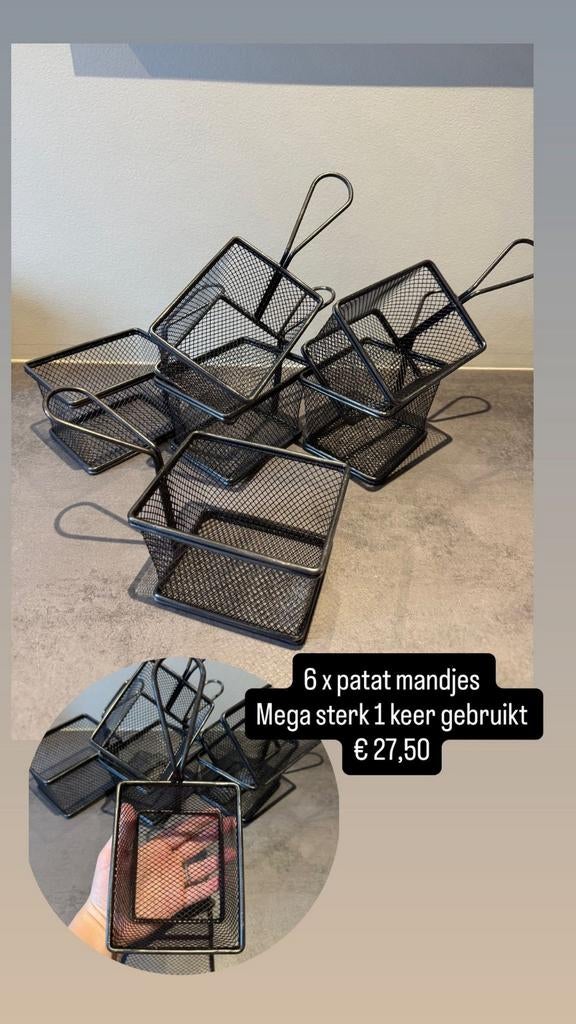 6x Patat Mandjes - Zo goed als nieuw!, Huis en Inrichting, Keuken | Keukenbenodigdheden, Ophalen of Verzenden