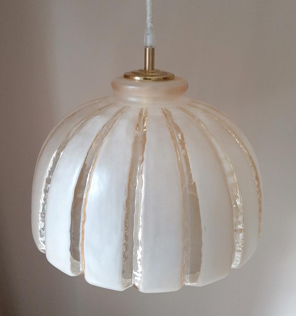 Vintage bubble hanglamp | Vintage bol amberkleur jaren 60, Ophalen of Verzenden, Minder dan 50 cm