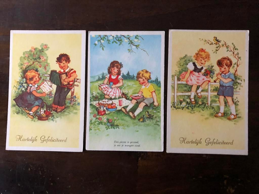 Vintage kinder ansichtkaarten ongelopen 3 stuks, Verzamelen, Ophalen of Verzenden, 1960 tot 1980, Ongelopen