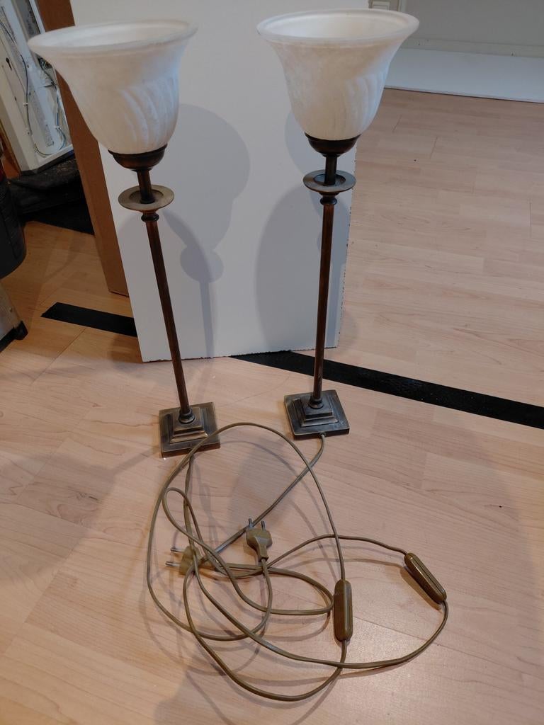 Set van 2 staande nachtlampjes - 52cm hoog, Antiek en Kunst, Ophalen of Verzenden