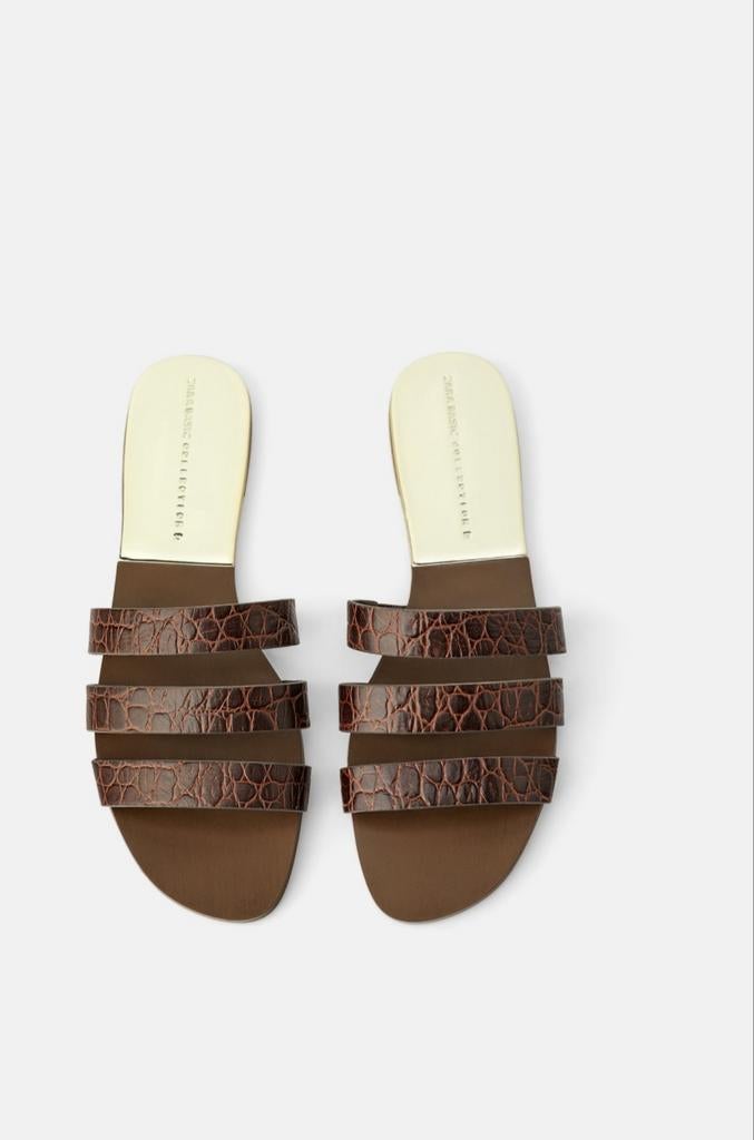 Zara sandalen, Bruin, Zara, Zo goed als nieuw, Sandalen of Muiltjes