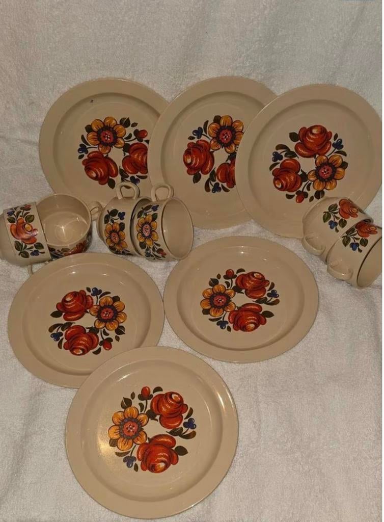 GEZOCHT - Vintage EMSA Servies met Bloemenmotief, Antiek en Kunst, Ophalen of Verzenden