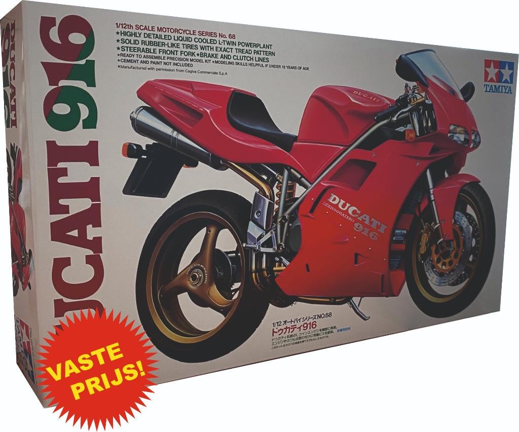 Ducati 916 (Tamiya 14068) 1/12, Nieuw, Ophalen of Verzenden, Tamiya, Groter dan 1:32