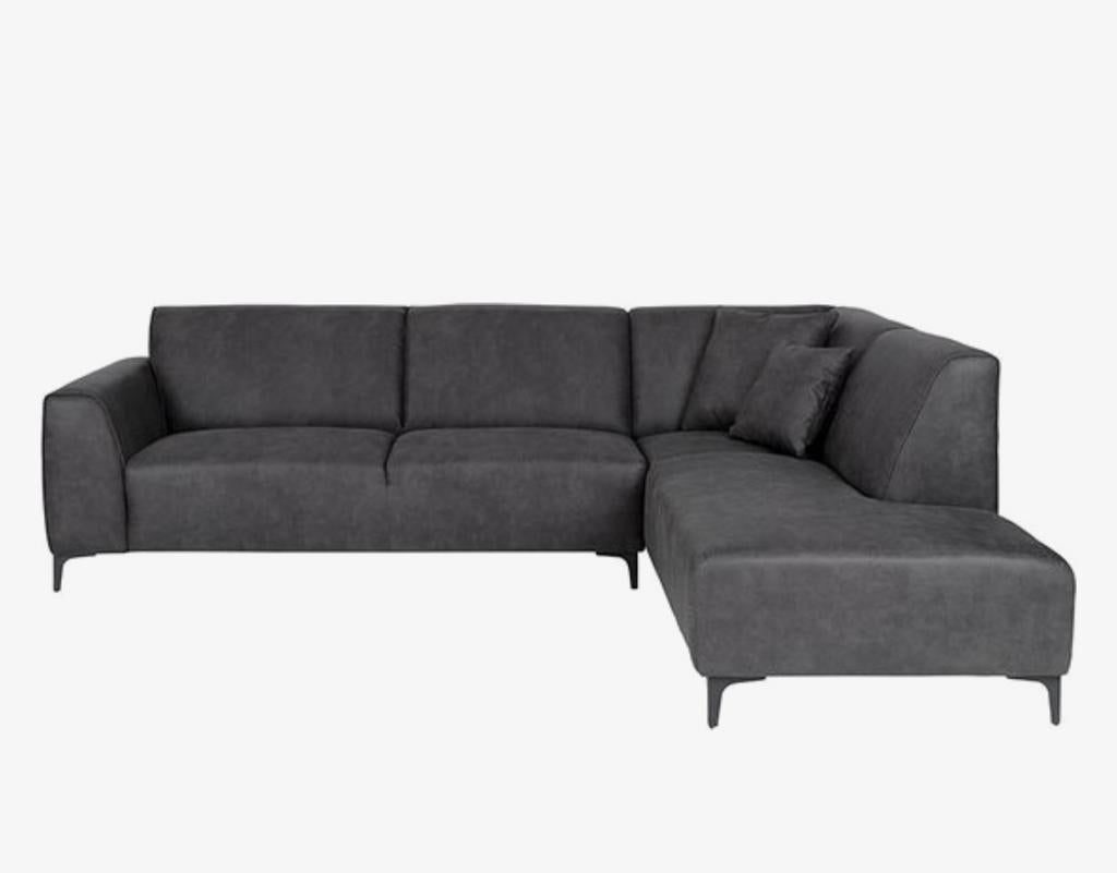 Hoekbank antraciet Mona Lisa lounge rechts, Ophalen of Verzenden, Zo goed als nieuw, 150 cm of meer, Vierpersoons of meer