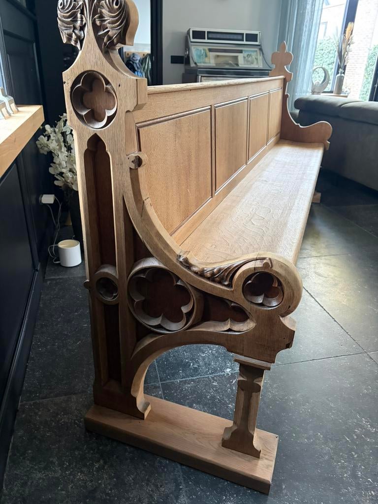 Authentieke houten kerkbank, Ophalen