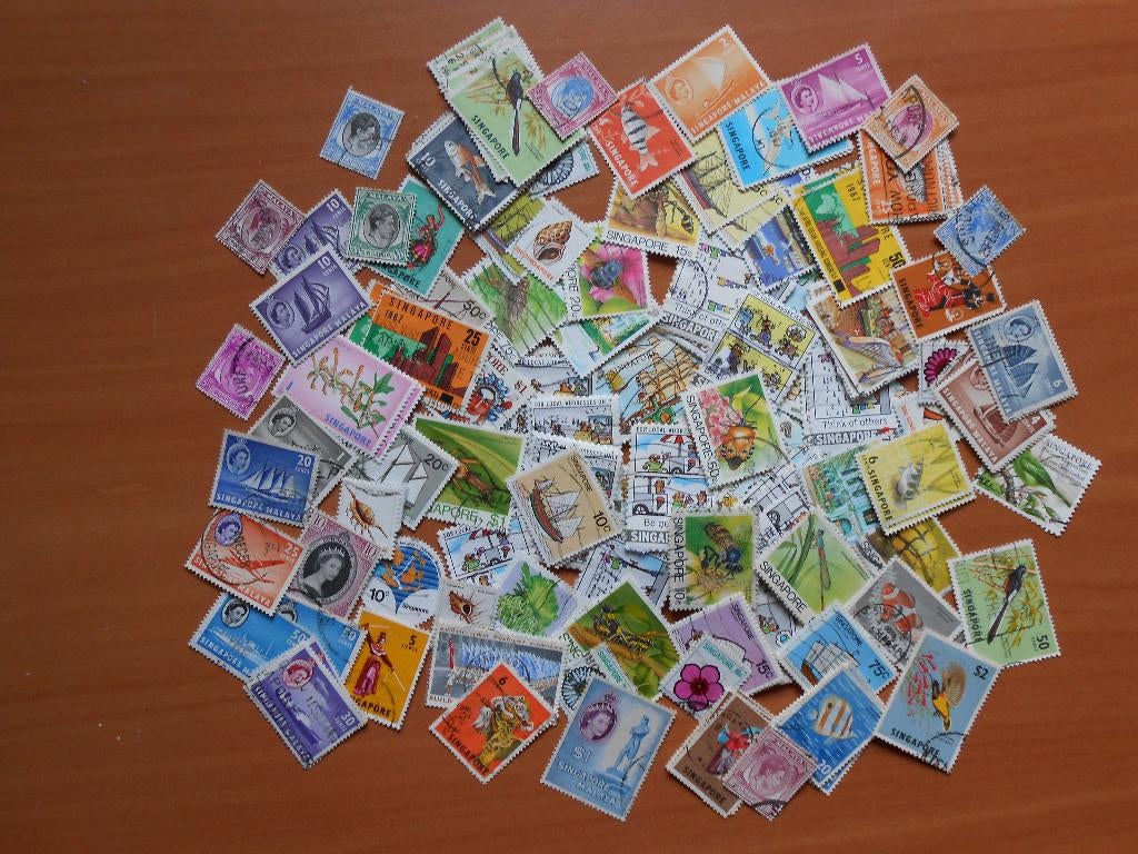 partij postzegels Singapore, Ophalen of Verzenden, Gestempeld, Zuidoost-Azië