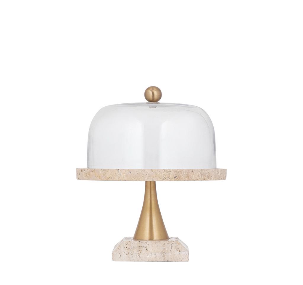 Lyron Natural travertine round glass bell, Huis en Inrichting, Veens Living, Nieuw, Elst, Info@veensliving.nl