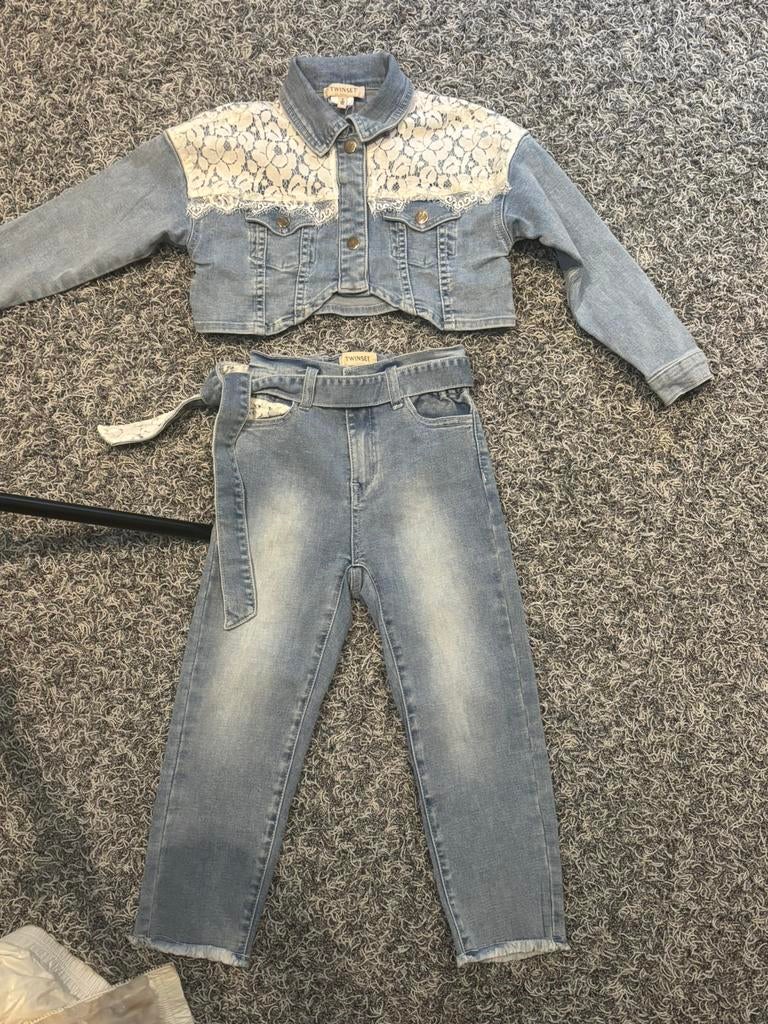 Twinset broek met kant en bijpassend jasje 6 jaar, Ophalen of Verzenden, Zo goed als nieuw, Meisje, Setje