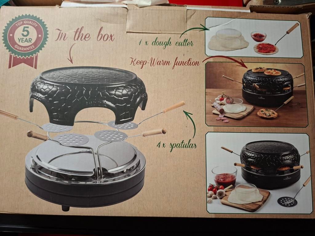 Pizzarette - Zo goed als nieuw!, Witgoed en Apparatuur, Gourmetstellen, Ophalen of Verzenden, Zo goed als nieuw, 4 t/m 7 personen