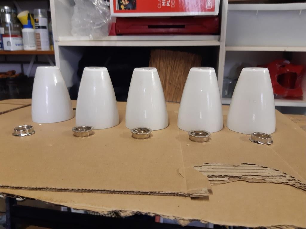 Lampen kapjes - glas, Huis en Inrichting, Lampen | Lampenkappen, Ophalen, Gebruikt, Wit, Rond